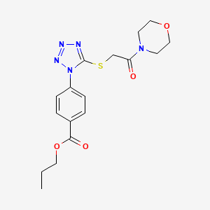 molecular formula C17H21N5O4S B5157028 propyl 4-(5-{[2-(4-morpholinyl)-2-oxoethyl]thio}-1H-tetrazol-1-yl)benzoate 