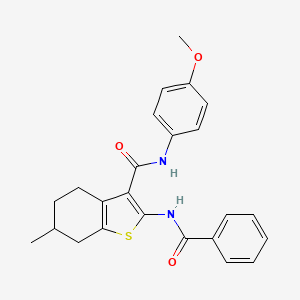 molecular formula C24H24N2O3S B5157051 2-(benzoylamino)-N-(4-methoxyphenyl)-6-methyl-4,5,6,7-tetrahydro-1-benzothiophene-3-carboxamide 