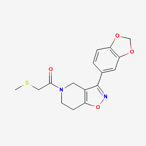molecular formula C16H16N2O4S B5157071 3-(1,3-benzodioxol-5-yl)-5-[(methylthio)acetyl]-4,5,6,7-tetrahydroisoxazolo[4,5-c]pyridine 