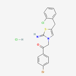 molecular formula C18H15BrCl2N2OS B5157079 1-(4-bromophenyl)-2-[5-(2-chlorobenzyl)-2-imino-1,3-thiazol-3(2H)-yl]ethanone hydrochloride 