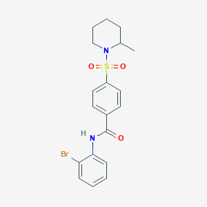 molecular formula C19H21BrN2O3S B5157143 N-(2-bromophenyl)-4-[(2-methyl-1-piperidinyl)sulfonyl]benzamide 