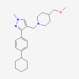 molecular formula C24H35N3O B5157159 1-{[3-(4-cyclohexylphenyl)-1-methyl-1H-pyrazol-4-yl]methyl}-4-(methoxymethyl)piperidine 