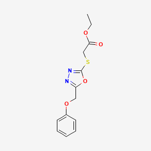 molecular formula C13H14N2O4S B5157202 ethyl {[5-(phenoxymethyl)-1,3,4-oxadiazol-2-yl]thio}acetate 