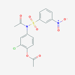 molecular formula C16H13ClN2O7S B5157222 4-{acetyl[(3-nitrophenyl)sulfonyl]amino}-2-chlorophenyl acetate 