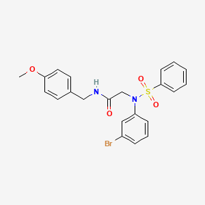 molecular formula C22H21BrN2O4S B5157244 N~2~-(3-bromophenyl)-N~1~-(4-methoxybenzyl)-N~2~-(phenylsulfonyl)glycinamide 