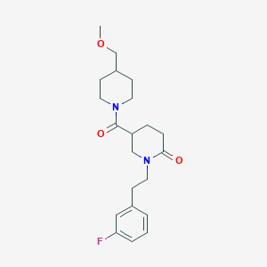 molecular formula C21H29FN2O3 B5157252 1-[2-(3-fluorophenyl)ethyl]-5-{[4-(methoxymethyl)-1-piperidinyl]carbonyl}-2-piperidinone 