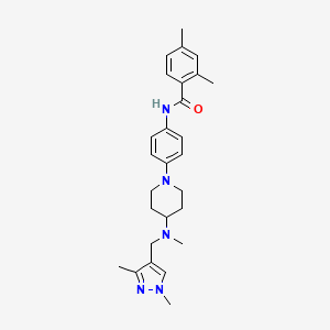 molecular formula C27H35N5O B5157266 N-(4-{4-[[(1,3-dimethyl-1H-pyrazol-4-yl)methyl](methyl)amino]-1-piperidinyl}phenyl)-2,4-dimethylbenzamide 