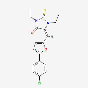 molecular formula C18H17ClN2O2S B5157269 5-{[5-(4-chlorophenyl)-2-furyl]methylene}-1,3-diethyl-2-thioxo-4-imidazolidinone 