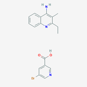 molecular formula C18H18BrN3O2 B5157272 5-bromonicotinic acid - 2-ethyl-3-methyl-4-quinolinamine (1:1) 