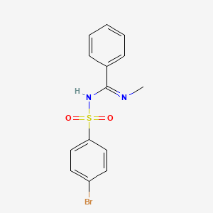 molecular formula C14H13BrN2O2S B5157276 N'-[(4-bromophenyl)sulfonyl]-N-methylbenzenecarboximidamide 