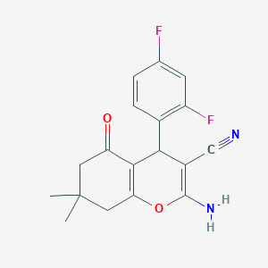 2-amino-4-(2,4-difluorophenyl)-7,7-dimethyl-5-oxo-5,6,7,8-tetrahydro-4H-chromene-3-carbonitrile