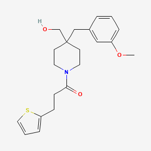 {4-(3-methoxybenzyl)-1-[3-(2-thienyl)propanoyl]-4-piperidinyl}methanol