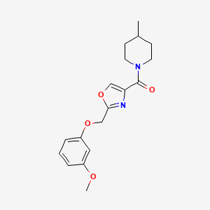 molecular formula C18H22N2O4 B5157292 1-({2-[(3-methoxyphenoxy)methyl]-1,3-oxazol-4-yl}carbonyl)-4-methylpiperidine 