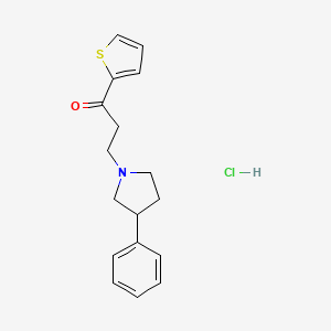 molecular formula C17H20ClNOS B5157294 3-(3-phenyl-1-pyrrolidinyl)-1-(2-thienyl)-1-propanone hydrochloride 