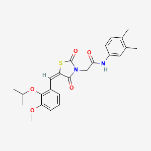 molecular formula C24H26N2O5S B5157302 N-(3,4-dimethylphenyl)-2-[5-(2-isopropoxy-3-methoxybenzylidene)-2,4-dioxo-1,3-thiazolidin-3-yl]acetamide 