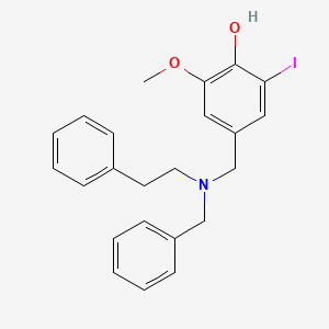 molecular formula C23H24INO2 B5157327 4-{[benzyl(2-phenylethyl)amino]methyl}-2-iodo-6-methoxyphenol 