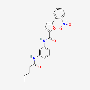 molecular formula C22H21N3O5 B5157337 5-(2-nitrophenyl)-N-[3-(pentanoylamino)phenyl]-2-furamide 