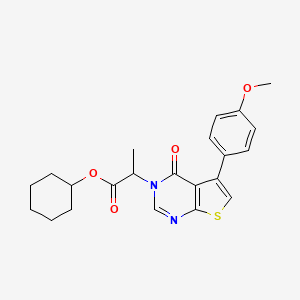 molecular formula C22H24N2O4S B5157361 cyclohexyl 2-[5-(4-methoxyphenyl)-4-oxothieno[2,3-d]pyrimidin-3(4H)-yl]propanoate 