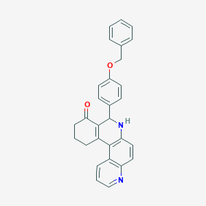 molecular formula C29H24N2O2 B5157378 8-[4-(benzyloxy)phenyl]-8,10,11,12-tetrahydrobenzo[a]-4,7-phenanthrolin-9(7H)-one 