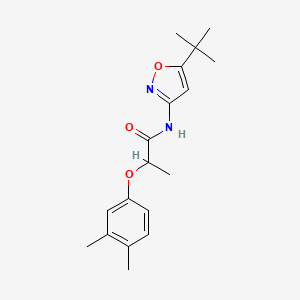 molecular formula C18H24N2O3 B5157379 N-(5-tert-butyl-3-isoxazolyl)-2-(3,4-dimethylphenoxy)propanamide 