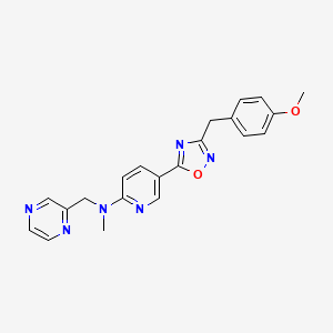 molecular formula C21H20N6O2 B5157395 5-[3-(4-methoxybenzyl)-1,2,4-oxadiazol-5-yl]-N-methyl-N-(2-pyrazinylmethyl)-2-pyridinamine 