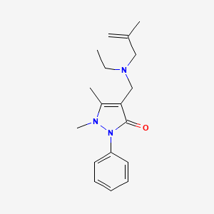 molecular formula C18H25N3O B5157404 4-{[ethyl(2-methyl-2-propen-1-yl)amino]methyl}-1,5-dimethyl-2-phenyl-1,2-dihydro-3H-pyrazol-3-one 