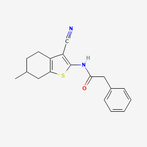 molecular formula C18H18N2OS B5157443 N-(3-cyano-6-methyl-4,5,6,7-tetrahydro-1-benzothien-2-yl)-2-phenylacetamide 