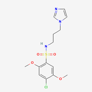 4-chloro-N-[3-(1H-imidazol-1-yl)propyl]-2,5-dimethoxybenzenesulfonamide