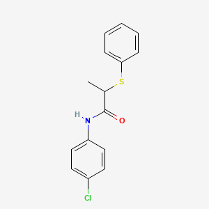 molecular formula C15H14ClNOS B5157482 N-(4-chlorophenyl)-2-(phenylthio)propanamide 
