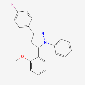 molecular formula C22H19FN2O B5157496 3-(4-fluorophenyl)-5-(2-methoxyphenyl)-1-phenyl-4,5-dihydro-1H-pyrazole 