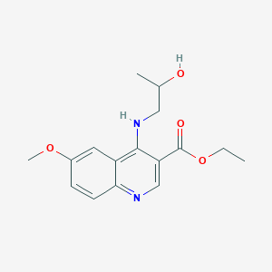 molecular formula C16H20N2O4 B5157507 ethyl 4-[(2-hydroxypropyl)amino]-6-methoxy-3-quinolinecarboxylate 
