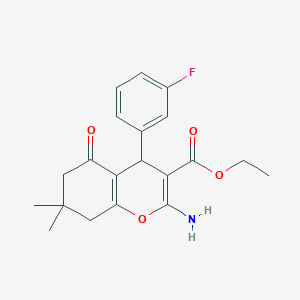 molecular formula C20H22FNO4 B5157508 ethyl 2-amino-4-(3-fluorophenyl)-7,7-dimethyl-5-oxo-5,6,7,8-tetrahydro-4H-chromene-3-carboxylate 