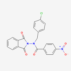 molecular formula C22H14ClN3O5 B5157519 N-(4-chlorobenzyl)-N-(1,3-dioxo-1,3-dihydro-2H-isoindol-2-yl)-4-nitrobenzamide 