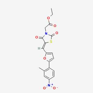 molecular formula C19H16N2O7S B5157524 ethyl (5-{[5-(2-methyl-4-nitrophenyl)-2-furyl]methylene}-2,4-dioxo-1,3-thiazolidin-3-yl)acetate 