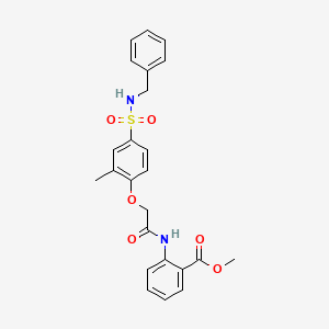 molecular formula C24H24N2O6S B5157538 methyl 2-[({4-[(benzylamino)sulfonyl]-2-methylphenoxy}acetyl)amino]benzoate 