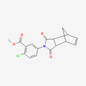 molecular formula C17H14ClNO4 B5157544 methyl 2-chloro-5-(3,5-dioxo-4-azatricyclo[5.2.1.0~2,6~]dec-8-en-4-yl)benzoate 