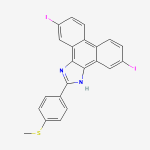 molecular formula C22H14I2N2S B5157561 5,10-diiodo-2-[4-(methylthio)phenyl]-1H-phenanthro[9,10-d]imidazole 