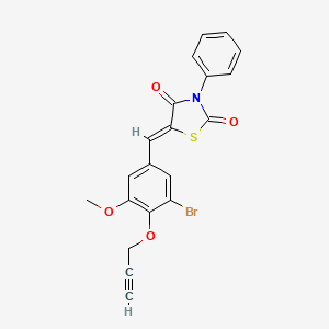 molecular formula C20H14BrNO4S B5157575 5-[3-bromo-5-methoxy-4-(2-propyn-1-yloxy)benzylidene]-3-phenyl-1,3-thiazolidine-2,4-dione 