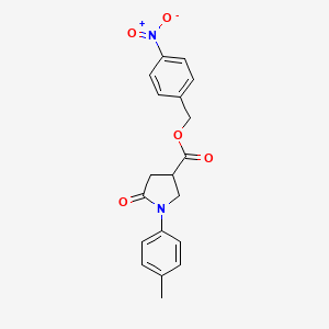 molecular formula C19H18N2O5 B5157586 4-nitrobenzyl 1-(4-methylphenyl)-5-oxo-3-pyrrolidinecarboxylate 