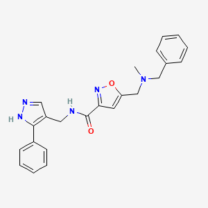molecular formula C23H23N5O2 B5157587 5-{[benzyl(methyl)amino]methyl}-N-[(3-phenyl-1H-pyrazol-4-yl)methyl]-3-isoxazolecarboxamide 