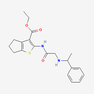 molecular formula C20H24N2O3S B5157601 ethyl 2-{[N-(1-phenylethyl)glycyl]amino}-5,6-dihydro-4H-cyclopenta[b]thiophene-3-carboxylate 