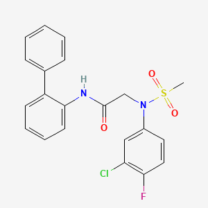 molecular formula C21H18ClFN2O3S B5157631 N~1~-2-biphenylyl-N~2~-(3-chloro-4-fluorophenyl)-N~2~-(methylsulfonyl)glycinamide 