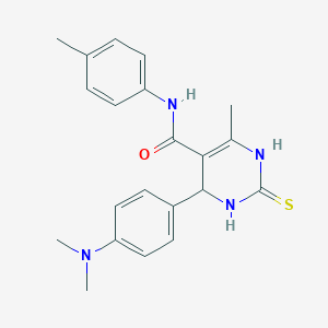 molecular formula C21H24N4OS B5157646 4-[4-(dimethylamino)phenyl]-6-methyl-N-(4-methylphenyl)-2-thioxo-1,2,3,4-tetrahydro-5-pyrimidinecarboxamide CAS No. 5554-09-6
