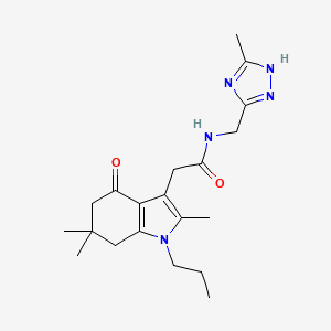 N-[(5-methyl-4H-1,2,4-triazol-3-yl)methyl]-2-(2,6,6-trimethyl-4-oxo-1-propyl-4,5,6,7-tetrahydro-1H-indol-3-yl)acetamide