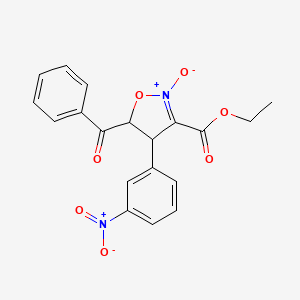 molecular formula C19H16N2O7 B5157733 ethyl 5-benzoyl-4-(3-nitrophenyl)-4,5-dihydro-3-isoxazolecarboxylate 2-oxide 