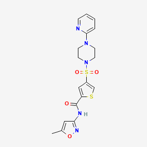 molecular formula C18H19N5O4S2 B5157736 N-(5-methyl-3-isoxazolyl)-4-{[4-(2-pyridinyl)-1-piperazinyl]sulfonyl}-2-thiophenecarboxamide 
