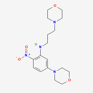 molecular formula C17H26N4O4 B5157738 5-(4-morpholinyl)-N-[3-(4-morpholinyl)propyl]-2-nitroaniline CAS No. 6145-89-7