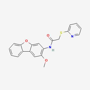 N-(2-methoxydibenzo[b,d]furan-3-yl)-2-(2-pyridinylthio)acetamide