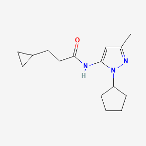 molecular formula C15H23N3O B5157758 N-(1-cyclopentyl-3-methyl-1H-pyrazol-5-yl)-3-cyclopropylpropanamide 