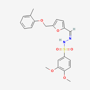 molecular formula C21H22N2O6S B5157765 3,4-dimethoxy-N'-({5-[(2-methylphenoxy)methyl]-2-furyl}methylene)benzenesulfonohydrazide 